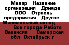 Маляр › Название организации ­ Дриада, ООО › Отрасль предприятия ­ Другое › Минимальный оклад ­ 18 000 - Все города Работа » Вакансии   . Самарская обл.,Октябрьск г.